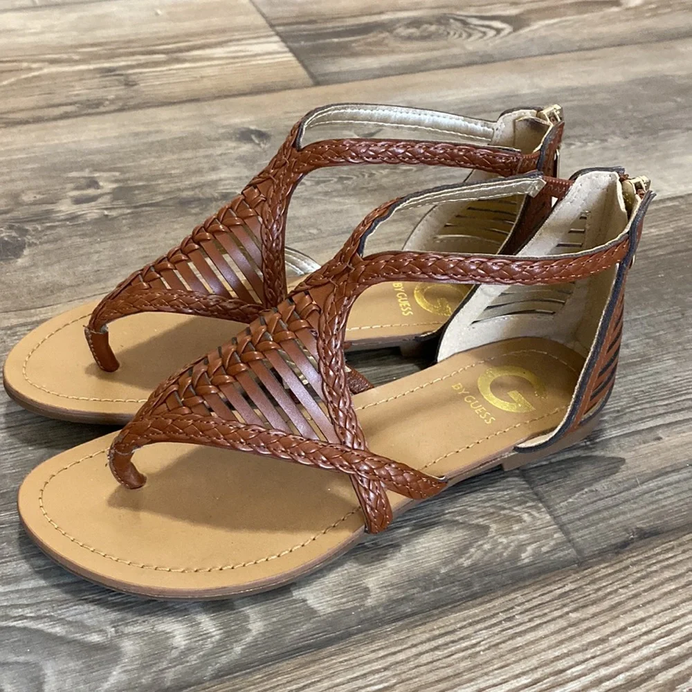 By Guess Brown Gladiator Boho Sandals Size 6 - Picture 3 of 6